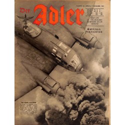 0801	 DER ADLER	 -No.	24	-1942 French edition/ edition francaise	 vintage German Luftwaffe Magazine Air Force WW2 WWII 