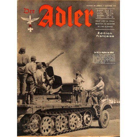 0804	 DER ADLER	 -No.	20	-1942 French edition/ edition francaise	 vintage German Luftwaffe Magazine Air Force WW2 WWII