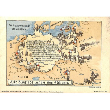 10350	 Third Reich print 	 German Third Reich migrations, the movements of the Germans, printed 1941	