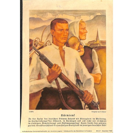 10347	 Third Reich print 	 Kärnten /Austria farmers,the Ostmark in the fight of Independence, printed 1940	