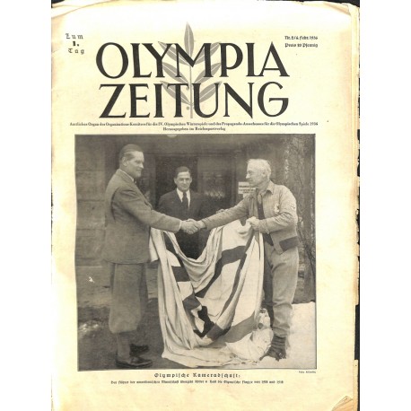 9742	 Third Reich Olympic Winter Games	 OLYMPIA ZEITUNG	 No. 	 2-1936 6.Februar	 1st day of the Games	