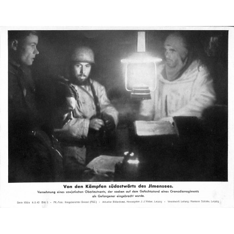 13900	 WWII press photo print	 Von den Kämpfen südostwärts des Ilmensees	 Russia 1943, Serie 1552a