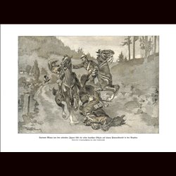 9004	 WWI print	 Cavalry horses Leutnant Mayer dies in Vogese/France by Hans Stubenrauch	