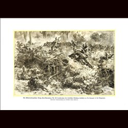 9012	 WWI print	 German soldiers Würtembergischen König Karl-Grenadiere Nr. 123 North of La Harazee Argonnen France battle 