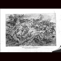 9061	 WWI print	 Monte San Gabriele Hungro-Austrian soldiers against Italian troops	