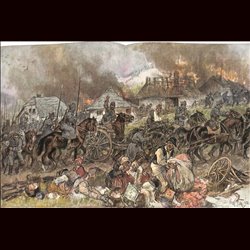 9071	 WWI print	 Romaniac Cavalry fled from army Mackensen Walachei by Max Tilke