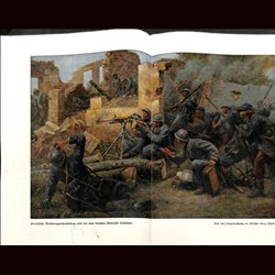 9077	 WWI print	 French machine gun position German soldiers by Georg Schöbel	