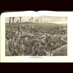 9082	 WWI print	 German soldiers medics trenches by Gehrts	