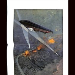 9103	 WWI print	 Zeppelin Antwerpen by Moralt	