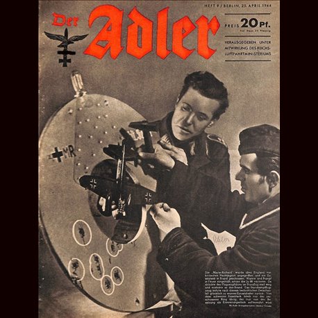 0429	 DER ADLER	-INCOMPLETE No.	9	-1944	 vintage German Luftwaffe Magazine Air Force WW2 WWII 