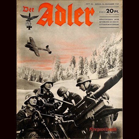 0472	 DER ADLER	 -No.	26	-1940	 vintage German Luftwaffe Magazine Air Force WW2 WWII 