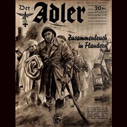 0489	 DER ADLER	 -No.	12	-1940	 vintage German Luftwaffe Magazine Air Force WW2 WWII 