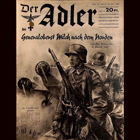 0491	 DER ADLER	 -No.	10	-1940	 vintage German Luftwaffe Magazine Air Force WW2 WWII