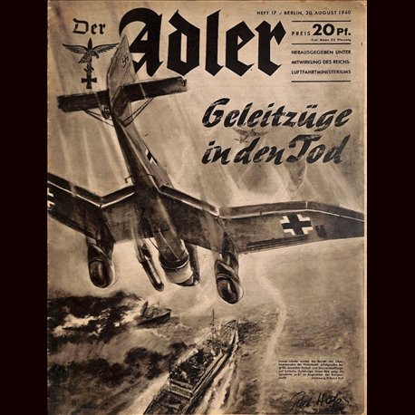 0498	 DER ADLER	 -No.	15	-1940	 vintage German Luftwaffe Magazine Air Force WW2 WWII