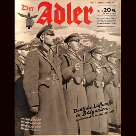 0536	 DER ADLER	 -No.	7	-1941	 vintage German Luftwaffe Magazine Air Force WW2 WWII 