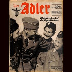 0540	 DER ADLER	 -No.	4	-1941	 vintage German Luftwaffe Magazine Air Force WW2 WWII