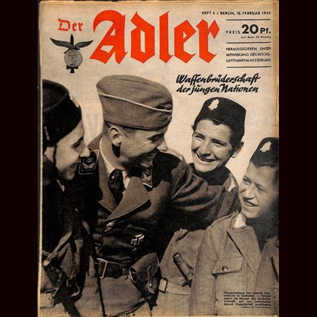 0540	 DER ADLER	 -No.	4	-1941	 vintage German Luftwaffe Magazine Air Force WW2 WWII