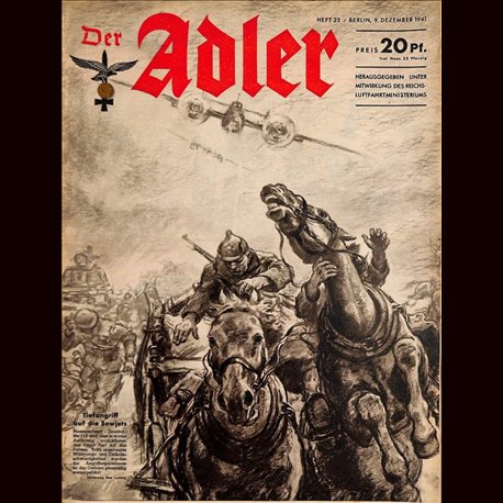 0564	 DER ADLER	 -No.	25	-1941	 vintage German Luftwaffe Magazine Air Force WW2 WWII 