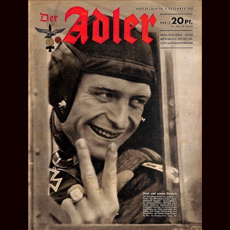 0567	 DER ADLER	 -No.	25	-1942	 vintage German Luftwaffe Magazine Air Force WW2 WWII