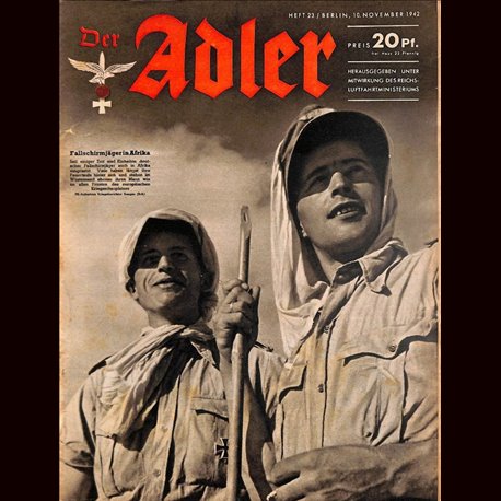 0570	 DER ADLER	 -No.	23	-1942	 vintage German Luftwaffe Magazine Air Force WW2 WWII