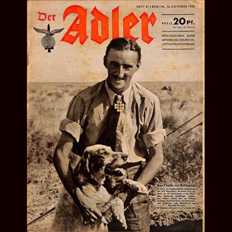 0573	 DER ADLER	 -No.	21	-1942	 vintage German Luftwaffe Magazine Air Force WW2 WWII