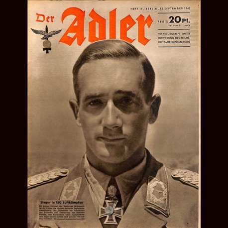 0577	 DER ADLER	 -No.	19	-1942	 vintage German Luftwaffe Magazine Air Force WW2 WWII 