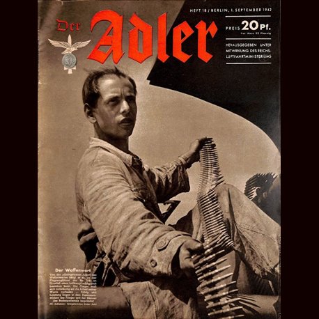 0578	 DER ADLER	 -No.	18	-1942	 vintage German Luftwaffe Magazine Air Force WW2 WWII