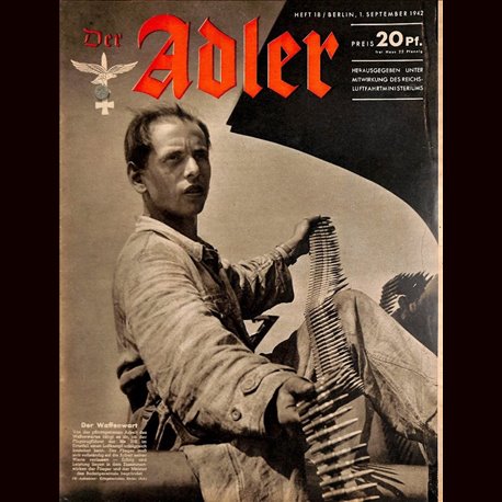 0580	 DER ADLER	 -No.	18	-1942	 vintage German Luftwaffe Magazine Air Force WW2 WWII