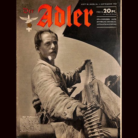 0581	 DER ADLER	 -No.	18	-1942	 vintage German Luftwaffe Magazine Air Force WW2 WWII