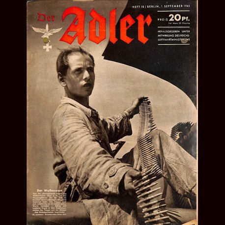 0582	 DER ADLER	 -No.	18	-1942	 vintage German Luftwaffe Magazine Air Force WW2 WWII