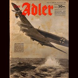 0587	 DER ADLER	 -No.	17	-1942	 vintage German Luftwaffe Magazine Air Force WW2 WWII 