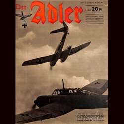 0595	 DER ADLER	 -No.	11	-1942	 vintage German Luftwaffe Magazine Air Force WW2 WWII