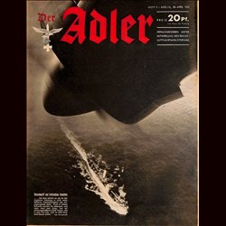 0596	 DER ADLER	 -No.	9	-1942	 vintage German Luftwaffe Magazine Air Force WW2 WWII