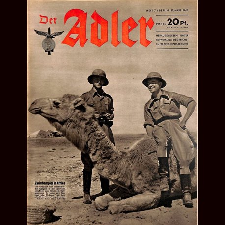 0598	 DER ADLER	 -No.	7	-1942	 vintage German Luftwaffe Magazine Air Force WW2 WWII