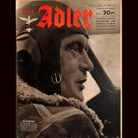 0600	 DER ADLER	 -No.	6	-1942	 vintage German Luftwaffe Magazine Air Force WW2 WWII