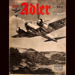 0605	 DER ADLER	 -No.	4	-1942	 vintage German Luftwaffe Magazine Air Force WW2 WWII