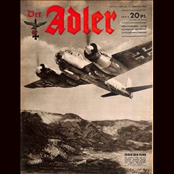 0606	 DER ADLER	 -No.	4	-1942	 vintage German Luftwaffe Magazine Air Force WW2 WWII 