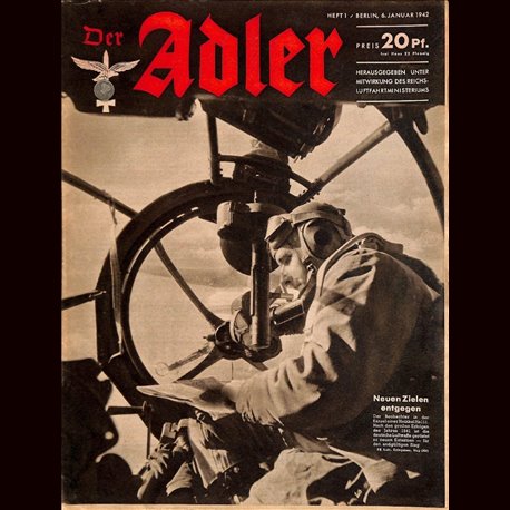 0616	 DER ADLER	 -No.	1	-1942	 vintage German Luftwaffe Magazine Air Force WW2 WWII