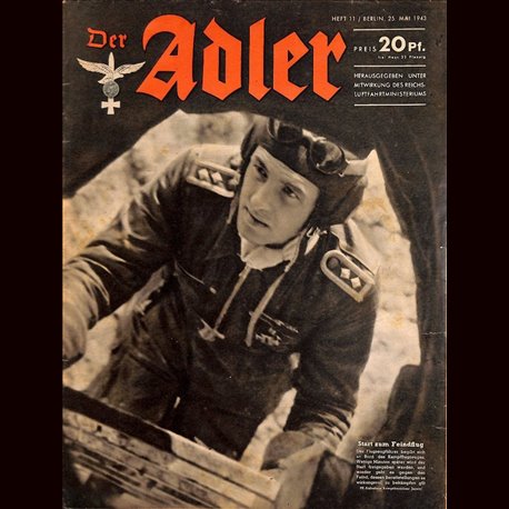 0622	 DER ADLER	 -No.	11	-1943	 vintage German Luftwaffe Magazine Air Force WW2 WWII