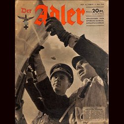 0623	 DER ADLER	 -No.	10	-1943	 vintage German Luftwaffe Magazine Air Force WW2 WWII 