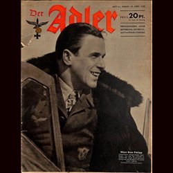 0628	 DER ADLER	 -No.	8	-1943	 vintage German Luftwaffe Magazine Air Force WW2 WWII