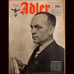 0631	 DER ADLER	 -No.	9	-1943	 vintage German Luftwaffe Magazine Air Force WW2 WWII