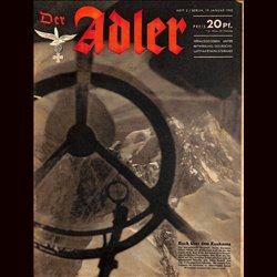 0648	 DER ADLER	 -No.	2	-1943	 vintage German Luftwaffe Magazine Air Force WW2 WWII