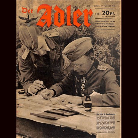 0658	 DER ADLER	 -No.	17	-1943	 vintage German Luftwaffe Magazine Air Force WW2 WWII