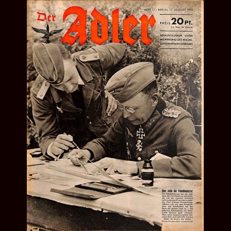 0659	 DER ADLER	 -No.	17	-1943	 vintage German Luftwaffe Magazine Air Force WW2 WWII 