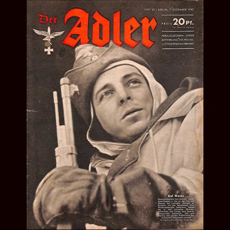 0677	 DER ADLER	 -No.	25	-1943	 vintage German Luftwaffe Magazine Air Force WW2 WWII 