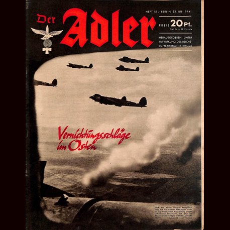 0691	 DER ADLER	 -No.	15	-1941	 vintage German Luftwaffe Magazine Air Force WW2 WWII