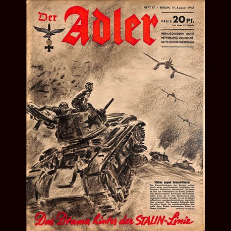 0706	 DER ADLER	 -No.	17	-1941	 vintage German Luftwaffe Magazine Air Force WW2 WWII