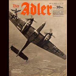 0720	 DER ADLER	 -No.	15	-1943	 vintage German Luftwaffe Magazine Air Force WW2 WWII