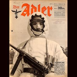 0766	 DER ADLER	 -No.	3	-1943	 vintage German Luftwaffe Magazine Air Force WW2 WWII 